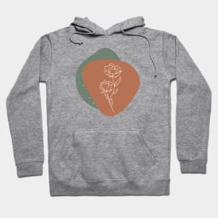 Abstract Terracotta Shapes and Roses Drawing Organic forms abstract art Hoodie